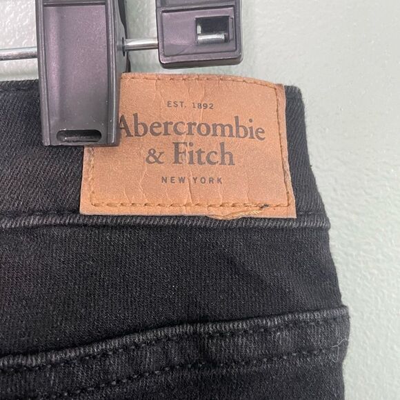 Abercrombie & Fitch Black Super Skinny Cropped Jeans Size 12 - Picture 5 of 8